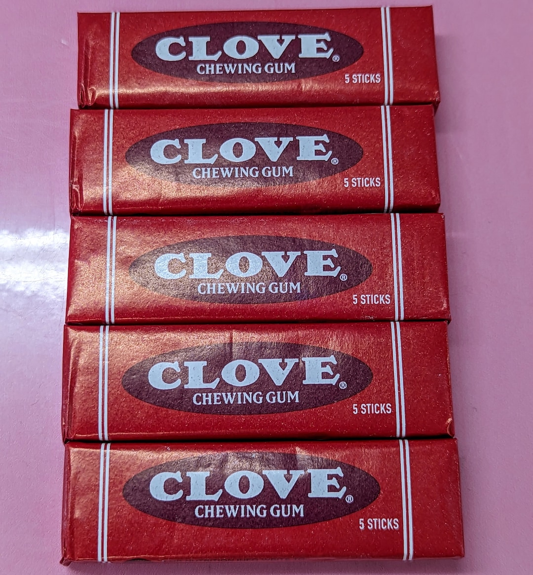 5x Clove Chewing Gum Packs. 5 Sticks per Pack. USA Import Etsy