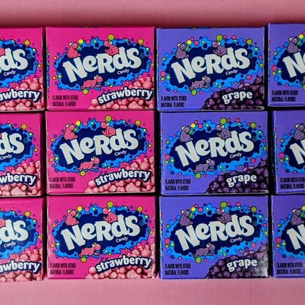 12x Mini Nerds Boxes 6 of each Flavour Grape & Strawberry 13g per box (Birthdays, Goodie Bags, Hampers)