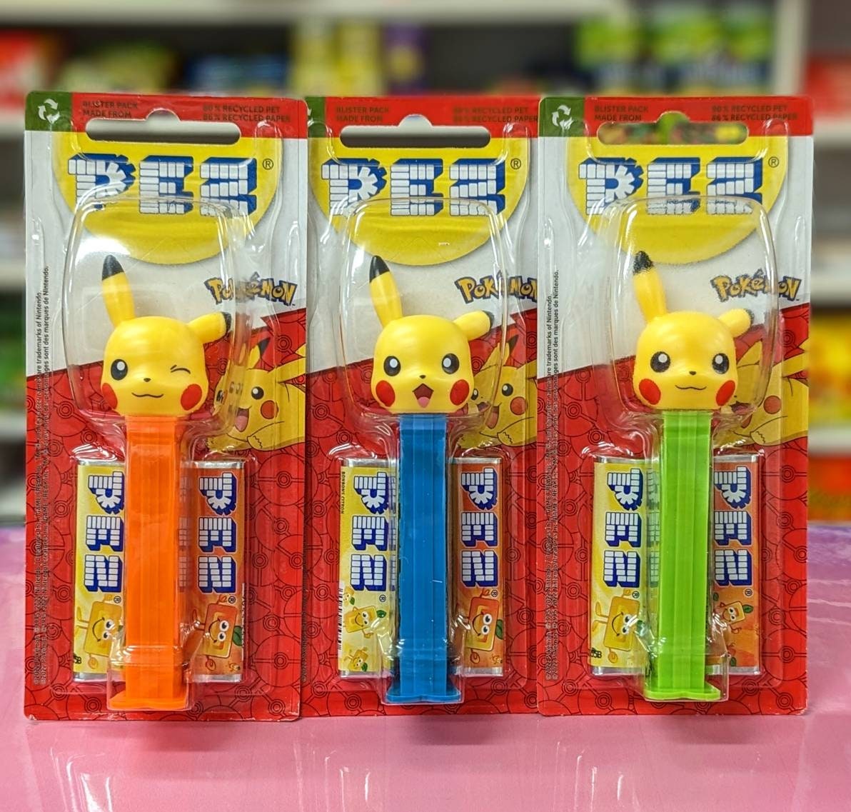  Pokemon PEZ Dispenser Set: Pikachu And Eevee Pez