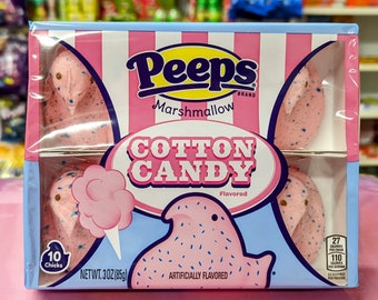 1 Pack of 10 Cotton Candy Peeps Marshmallow Chicks (USA Import)