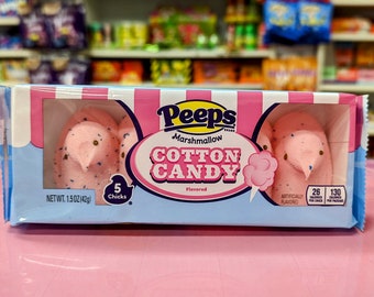 1 Pack of 5 Cotton Candy Peeps Marshmallow Chicks  (USA Import)