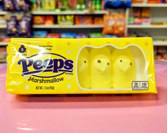 1 Pack of 5 Yellow Peeps Marshmallow Chicks  (USA Import)