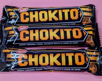 3x Australian Nestlé Chokito Bars 55g each (Australian Import) Chewy Fudge Caramel & Crunchy Balls