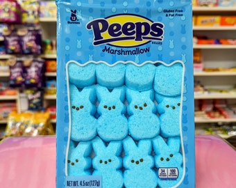 1 Pack of 12 Blue Peeps Marshmallow Bunnies  (USA Import)