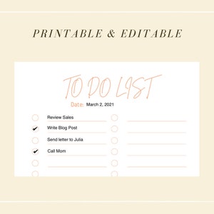 TO DO LIST Editable and Printable