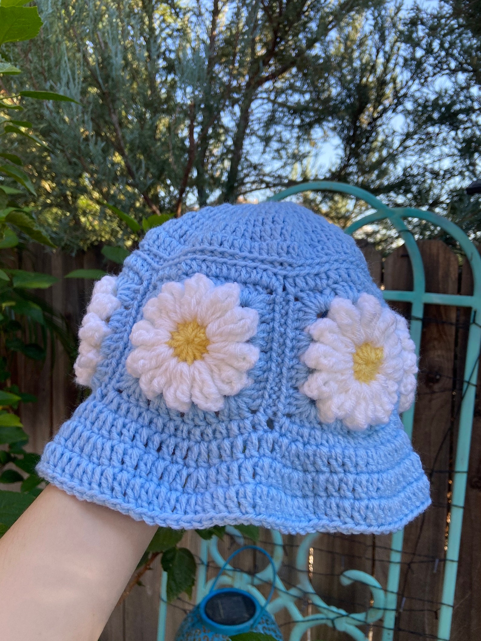Crochet Flower Bucket Hat Etsy
