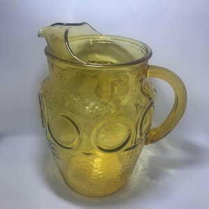 Vintage Amber Glass Pitcher: 1960s Mid-Century Barware