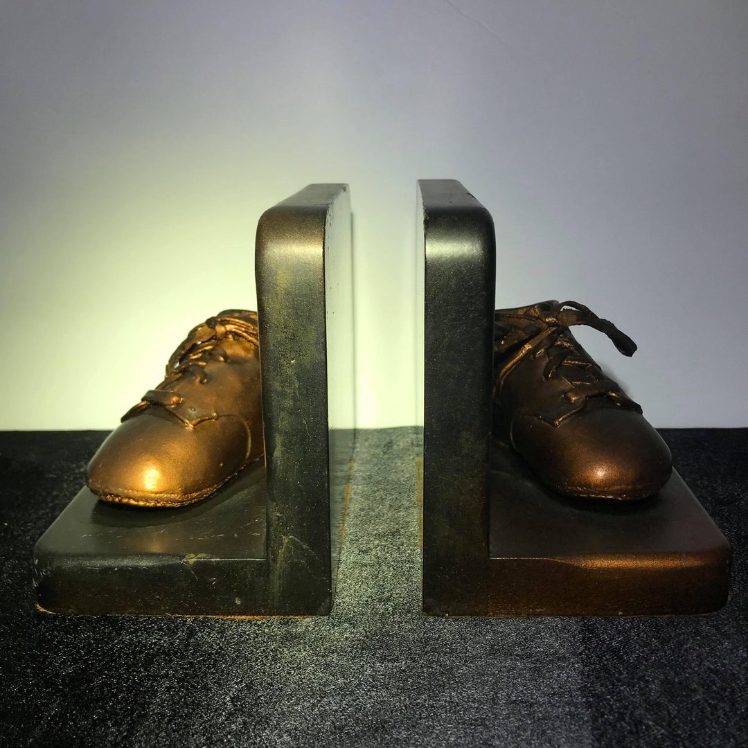 Vintage Bronze Baby Shoe Bookends Made of Copper Bronze Babies Shoes