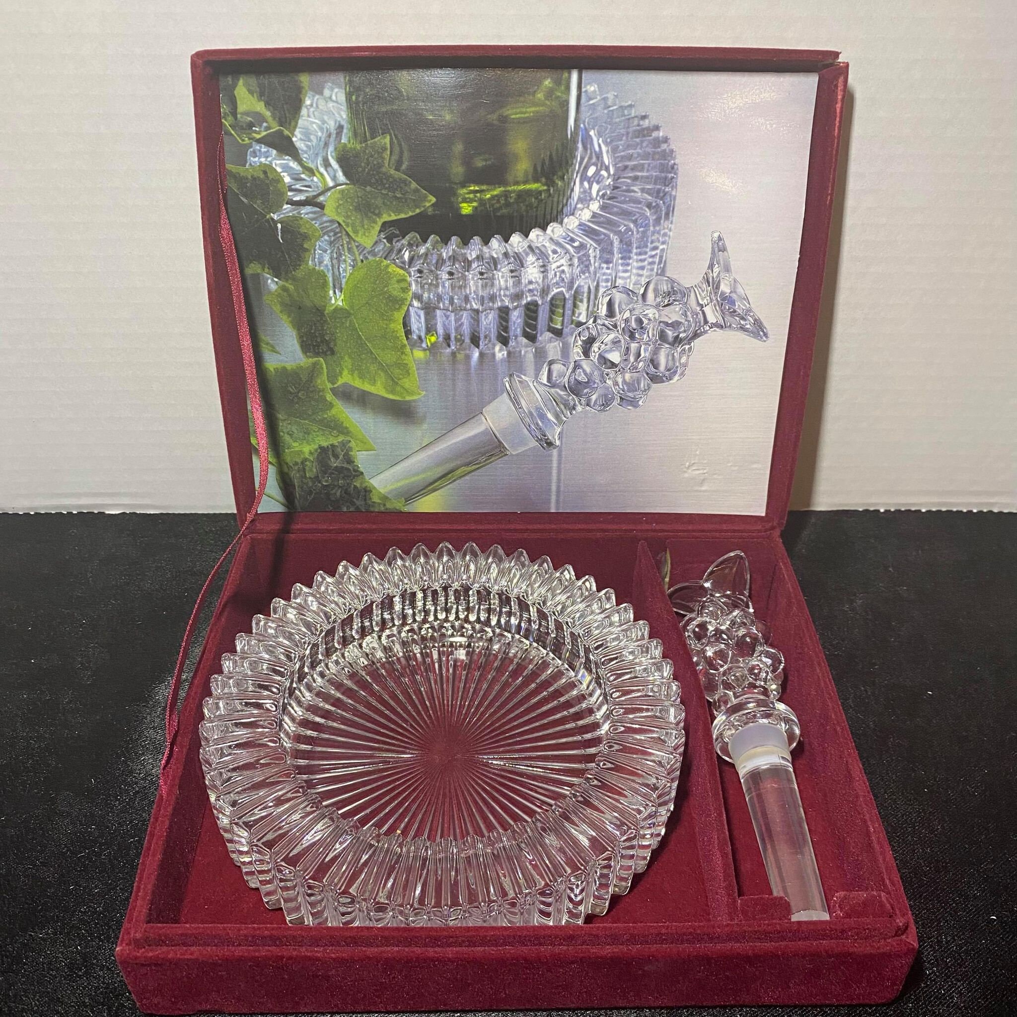 Kitchen & Dining Mikasa Crystal Wine Stopper and Coaster in Original