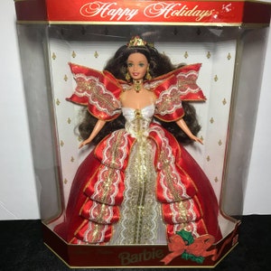 Vintage Happy Holiday Barbie 10th anniversary 1997 mattel special edition NRFD box never opened Christmas Gifts