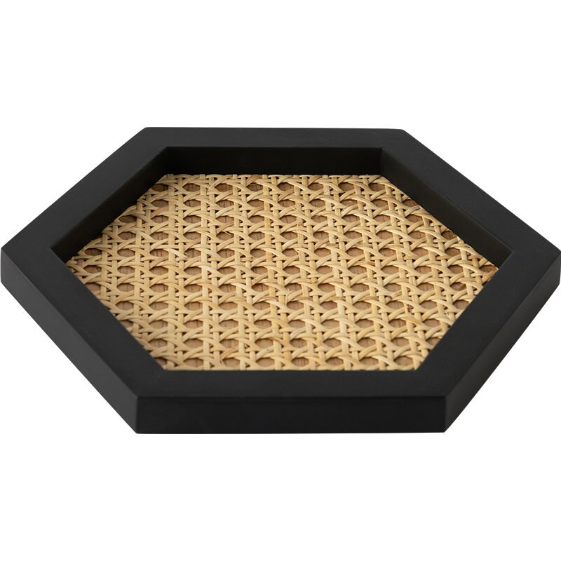 Bandeja de almacenamiento de madera de Rattan Junto a la | Etsy