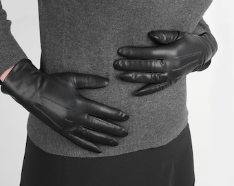 Mabel. Women's Warm Lined Leather Glove