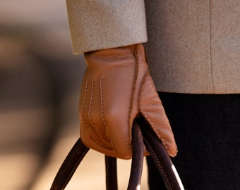 Hamdon. Men's Deerskin Cashmere Lined Gloves