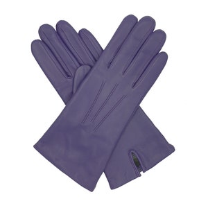 Tilly. Women's Cashmere Lined Leather Gloves Purple