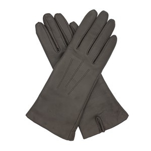Tilly. Women's Cashmere Lined Leather Gloves Brown