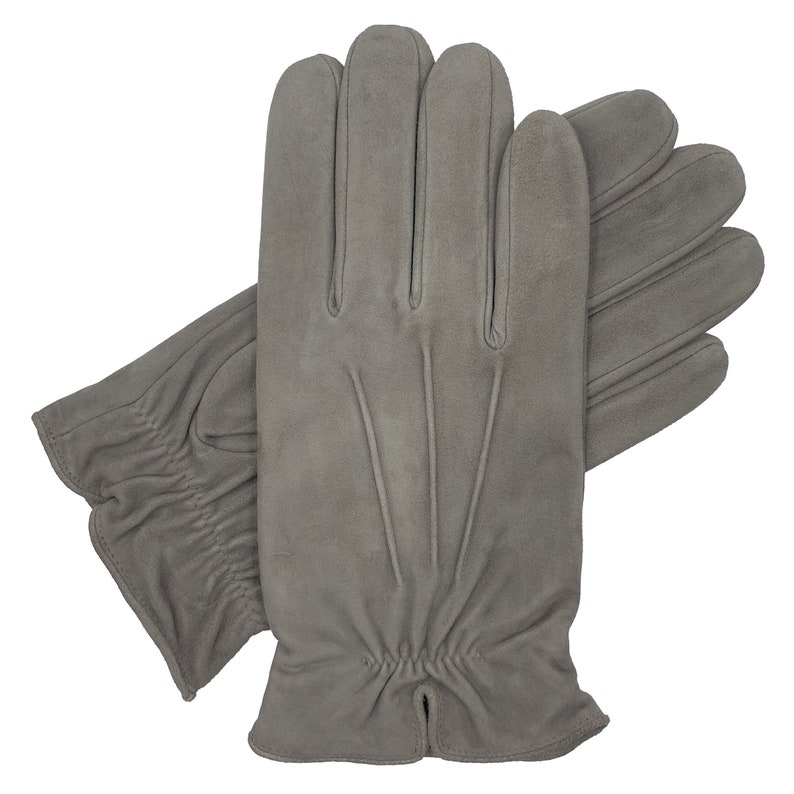 Sandford. Men's Warm Lined Suede Gloves Gray