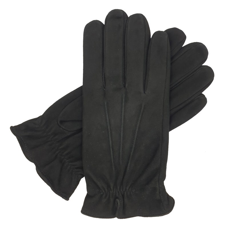 Sandford. Men's Warm Lined Suede Gloves Black