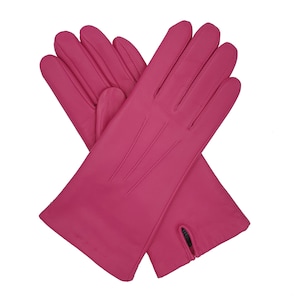Tilly. Women's Cashmere Lined Leather Gloves Pink