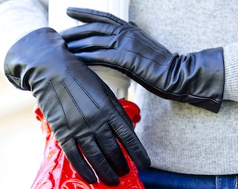 Tilly. Women's Cashmere Lined Leather Gloves