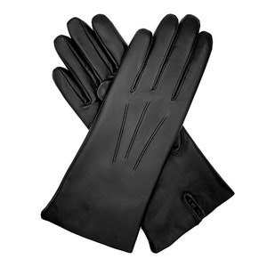 Tilly. Women's Cashmere Lined Leather Gloves Black