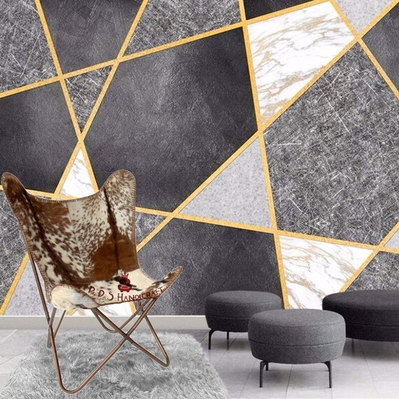 Leather Butterfly Chair Living Room Cowhide Chair Folding Chair