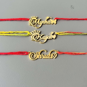 Custom Name Rakhi - Gold Personalised Rakhi - Silver Custom Rakhi - Rose Gold Personalised Rakhi Raksha bandhan Brothers Gift, Sisters Gift