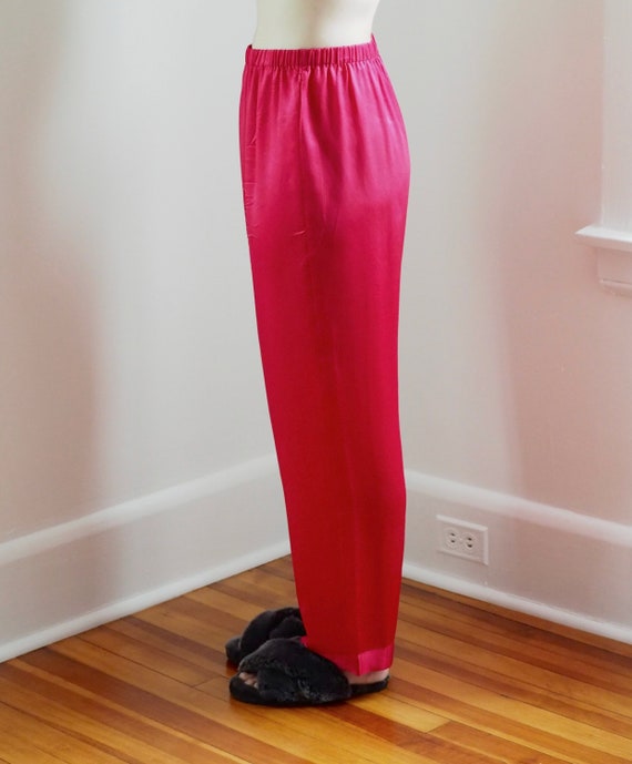 Vintage Classic Red Silk Satin Pajamas - image 7