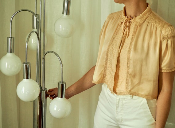 Vintage 1940s Silk Bed Jacket