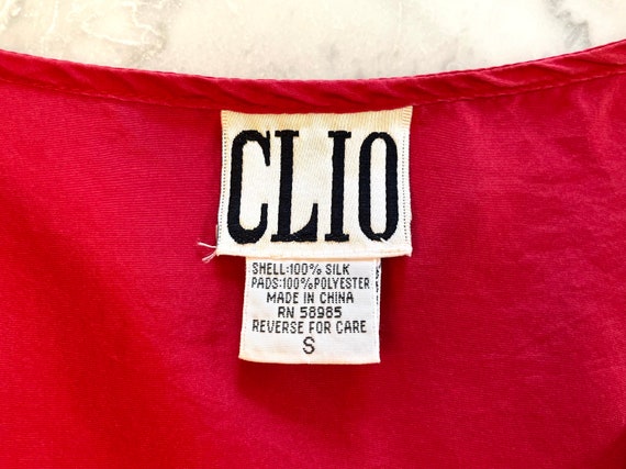 Vintage Red Washed Silk Blouse - image 10