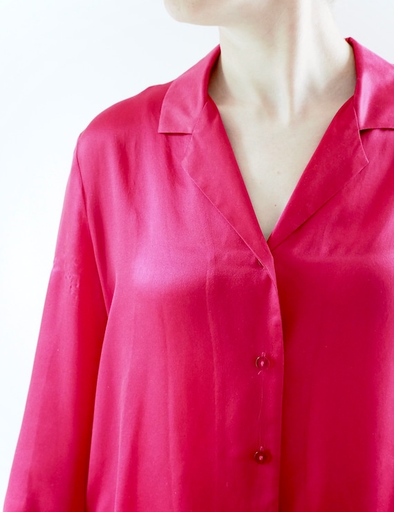 Vintage Classic Red Silk Satin Pajamas - image 5