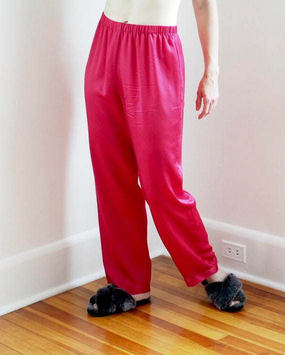 Vintage Classic Red Silk Satin Pajamas - image 6