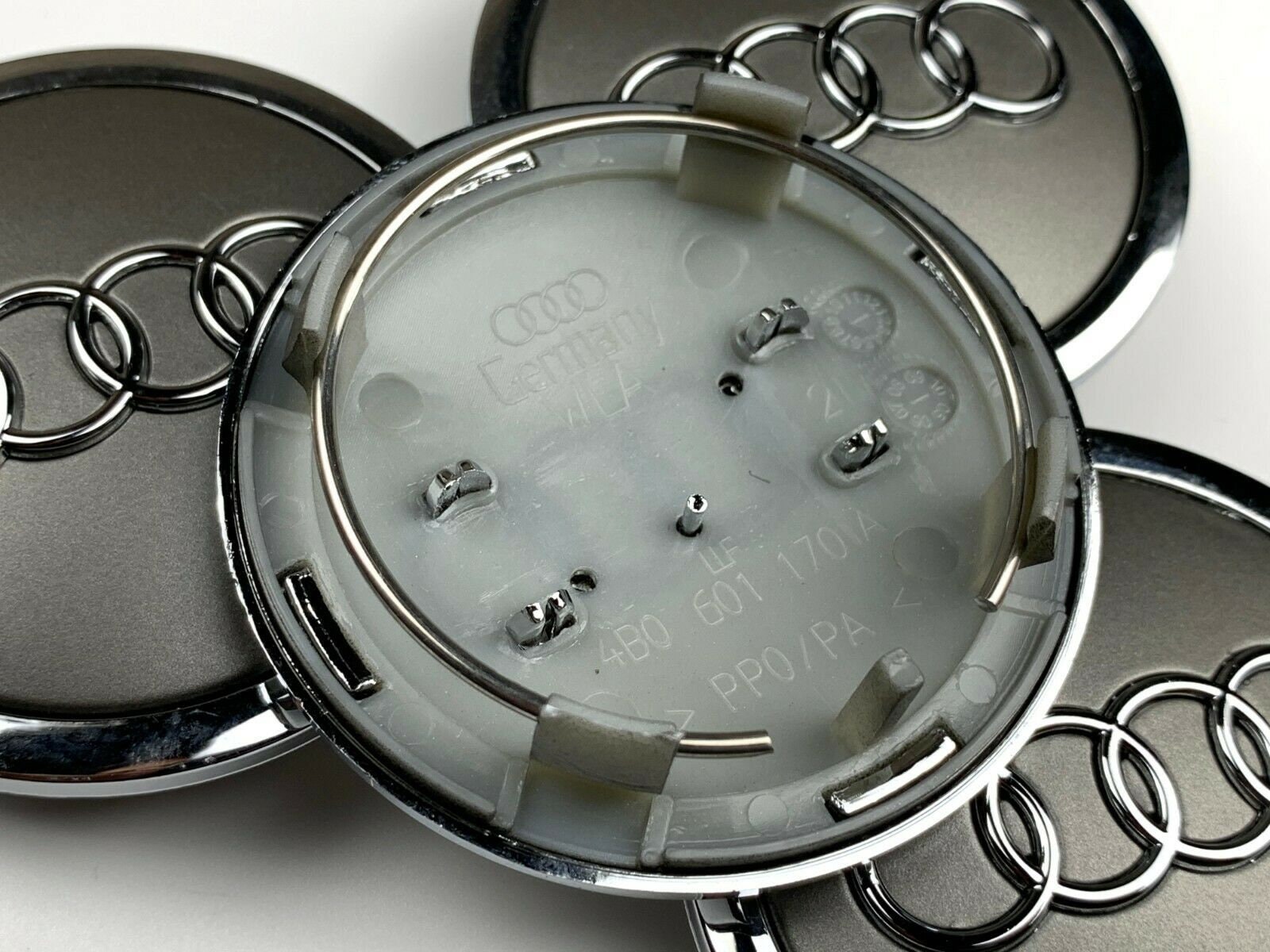 Set of 4 Silver Grey Audi Alloy Wheel Hub Centre Caps Emblem Etsy