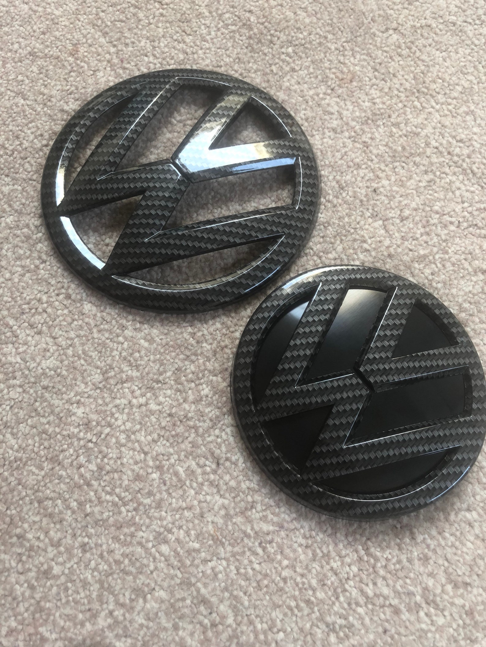 VW Golf MK7 Carbon Fibre Black Badge Emblems Set for Front and Etsy