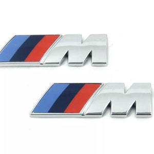 2 Pack BMW M sport Metal Side Car Wing Badge Sticker Body Blade Door Fender