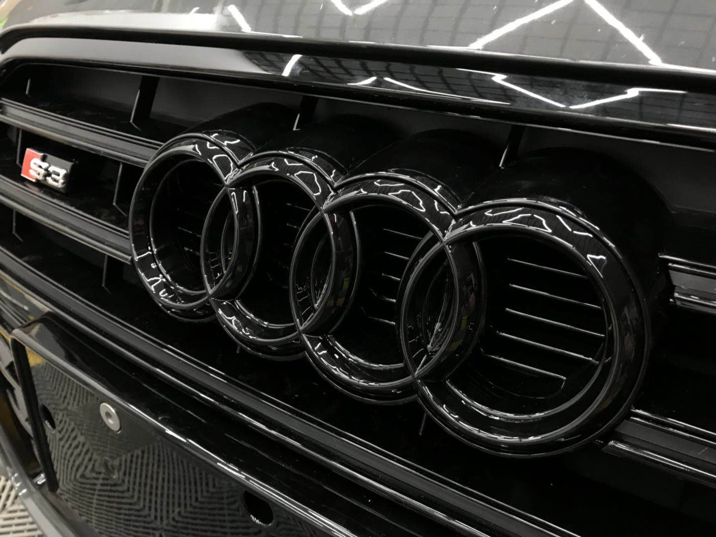 Audi Gloss Black Front Grille Badge Rings Logo Emblem Etsy Canada