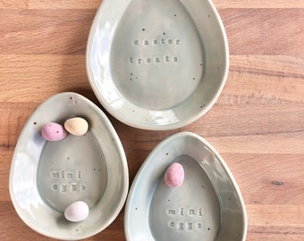 Handmade ceramic mini eggs dish