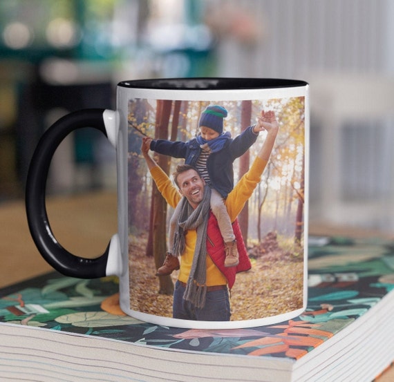 Personalized Photo Mug - Picture Image Coffee Mug - Custom Image - Picture Mug - Coffee Mug, White with Colored Inside and Handle