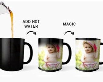 Magic Personalization Coffee Mug - Coffee Mug 11oz - Color Change - Image Coffee Mug - Photo Coffee mug - Customizable Photo Magic Mug