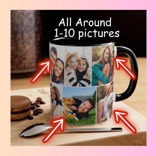 Personalized Photo Mug - Picture Image Coffee Mug - Custom Image - Picture Mug - Coffee Mug, White with Colored Inside and Handle