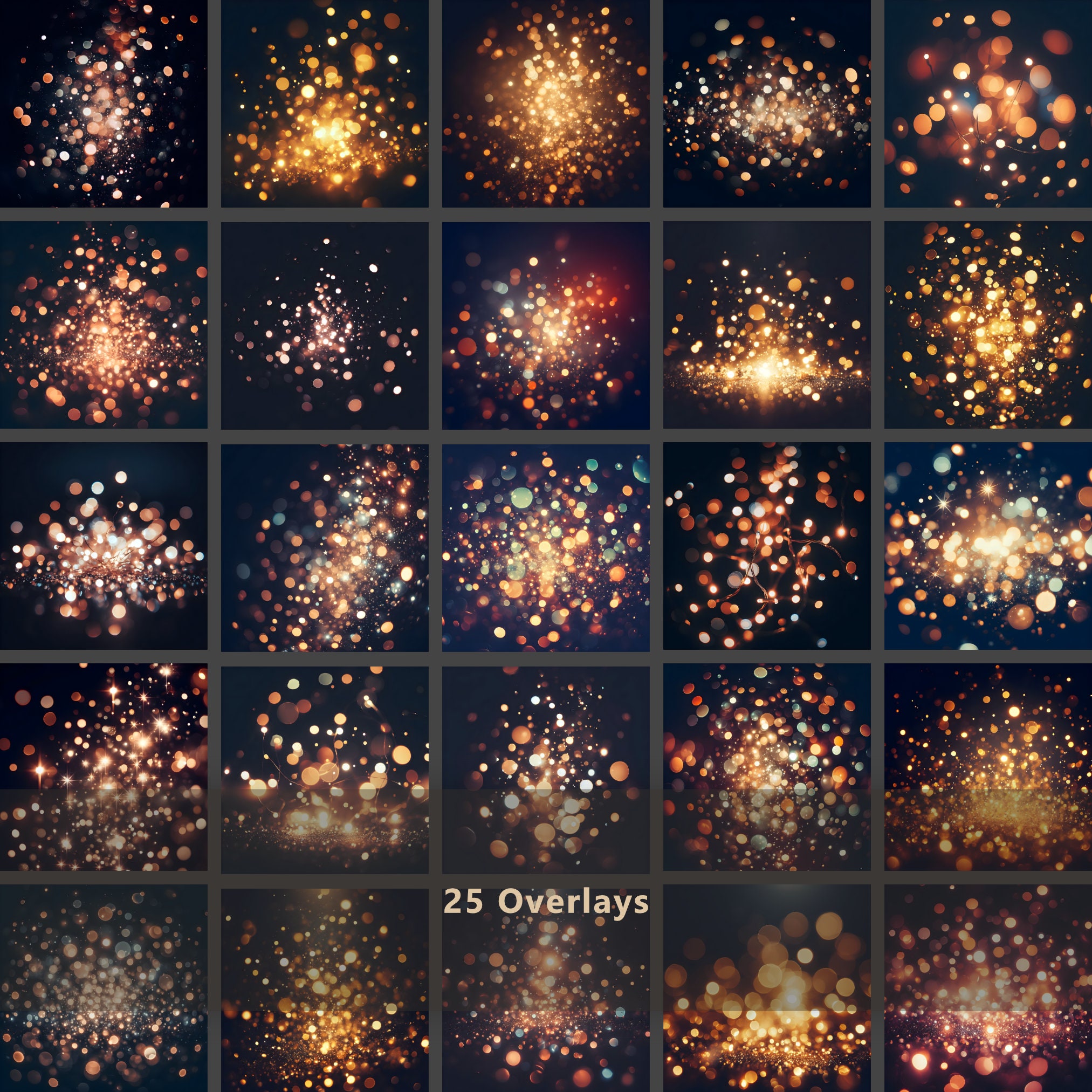 Sparkle Bokeh Overlays, Bokeh Backgrounds for Light Effects in Digital ...