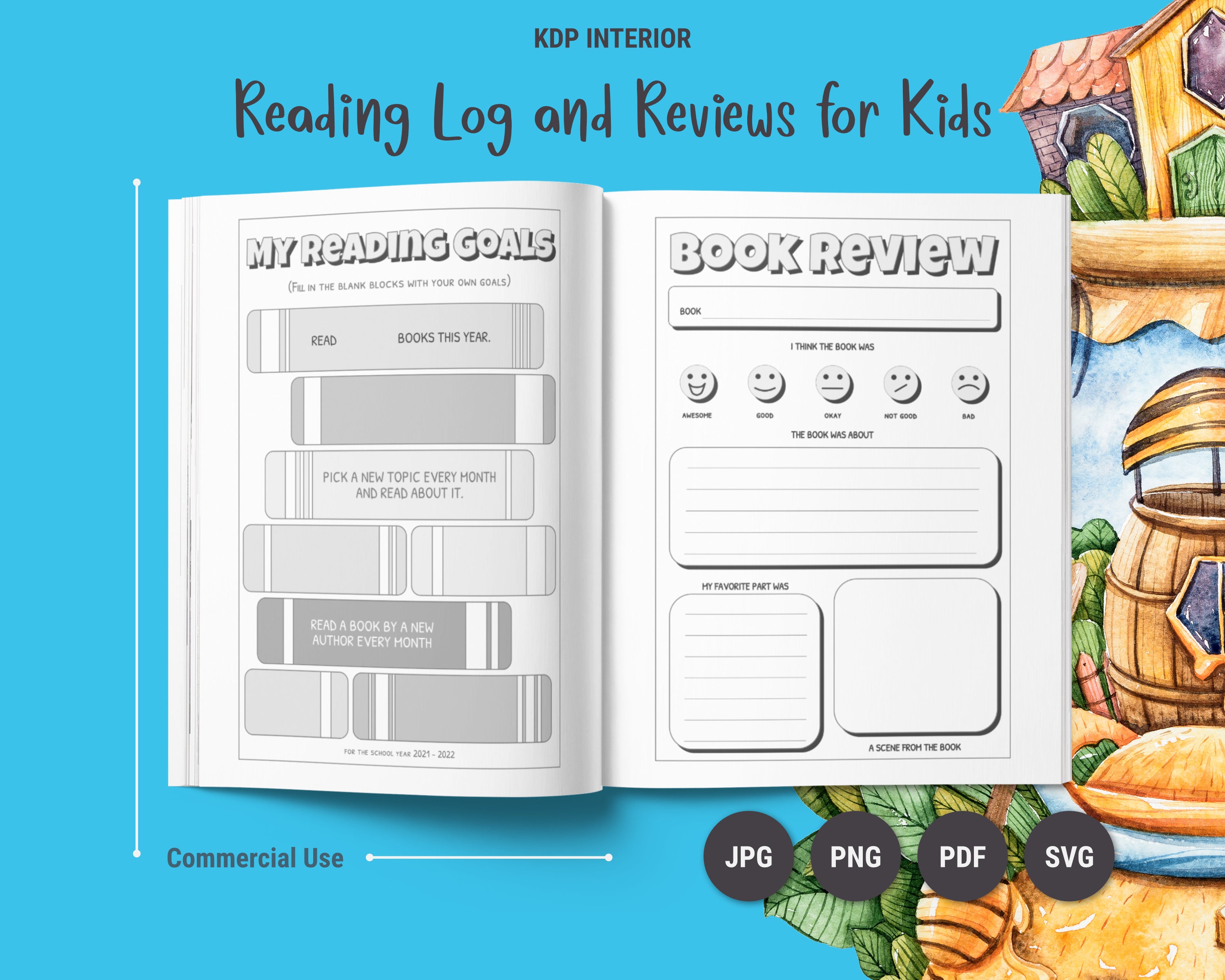 Reading Journals for Kids KDP Interior Graphic by LittleGael · Creative  Fabrica