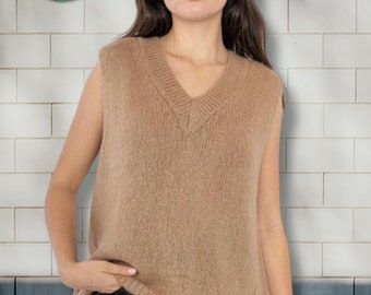 Pull débardeur en mohair mélangé (fabriqué en Italie)