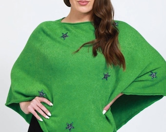 Sterne Sternen Poncho ( Made in Italy )