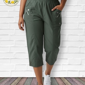 Stretchy Crop Trousers by Cherry Berry