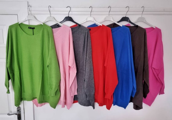 Super soft Baggy Fine knit Jumper With Round Neck by Alpini Etsy