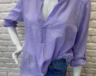 Pinstripe Cotton Blouse