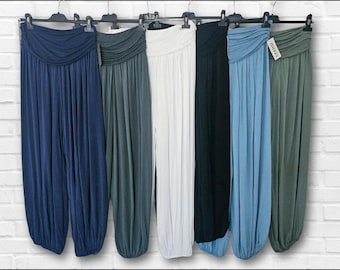 Lightweight Solid Colour Harem Trousers