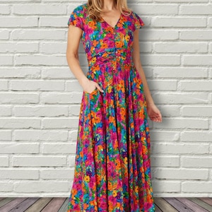 Ruched Front Maxi Dress by Stella Morgan Floral or Geometric Pattern image 8