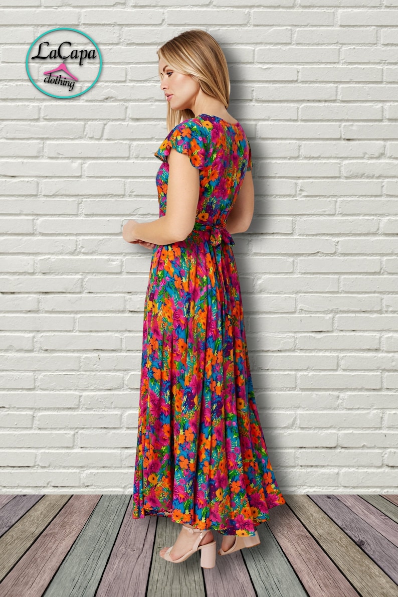 Ruched Front Maxi Dress by Stella Morgan Floral or Geometric Pattern image 5