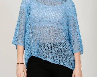 Crocheted Popcorn Poncho Tunic